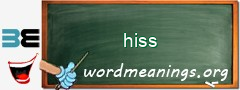 WordMeaning blackboard for hiss